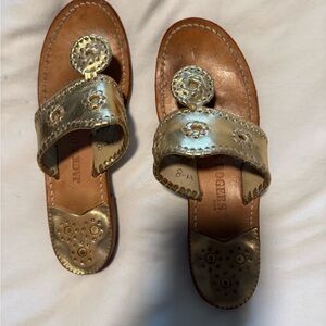 Jack Rogers Women's Gold Sandals size 8